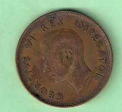 1945 SA Union Half Penny