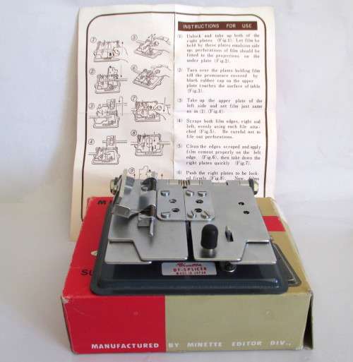 Splicer Minette DF Splicer. Super 8 and 8 Double splicer. Vintage 1970`s, in Box with Instructions.