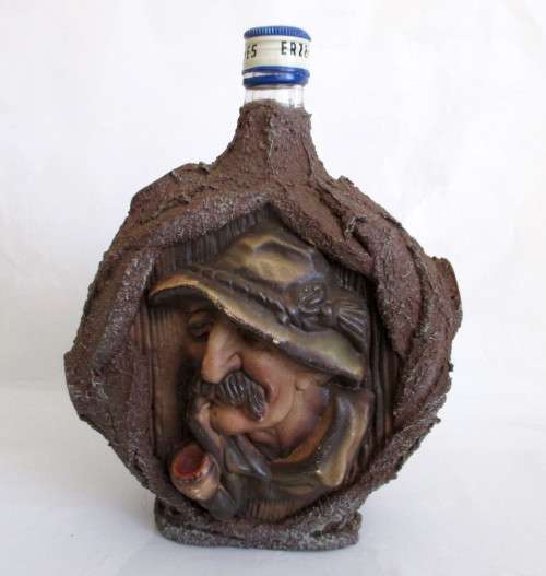 Interesting Vintage Wine Bottle with Old Sailors Face. As per Photo.