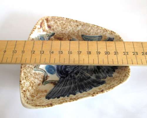 Vintage Hand Painted Trinket Bowl Interesting Shape Marked No chips, no cracks