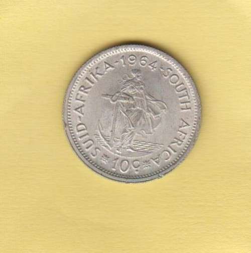 1964 Silver SA Silver 10 Cent