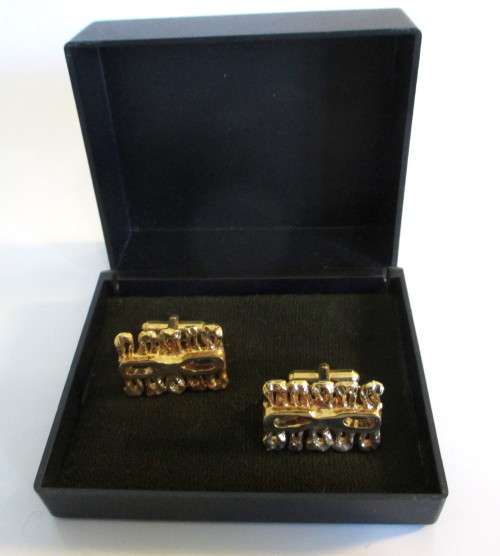 Vintage Gold Colored Cufflinks in Box.