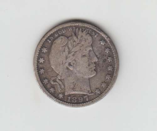 USA 1897 Barber Quarter Dollar Silver