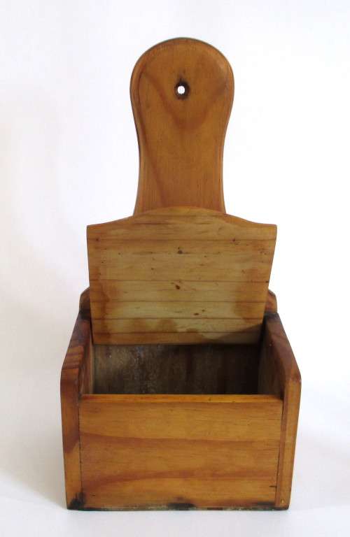 Vintage wooden Wall Salt Holder. 28cm high.