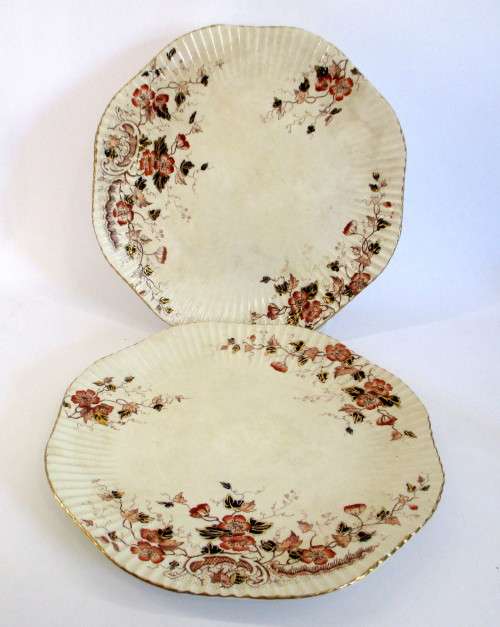 Two Lovely late Victorian Cake/Dinner plates, age related glace cracks to add more character.