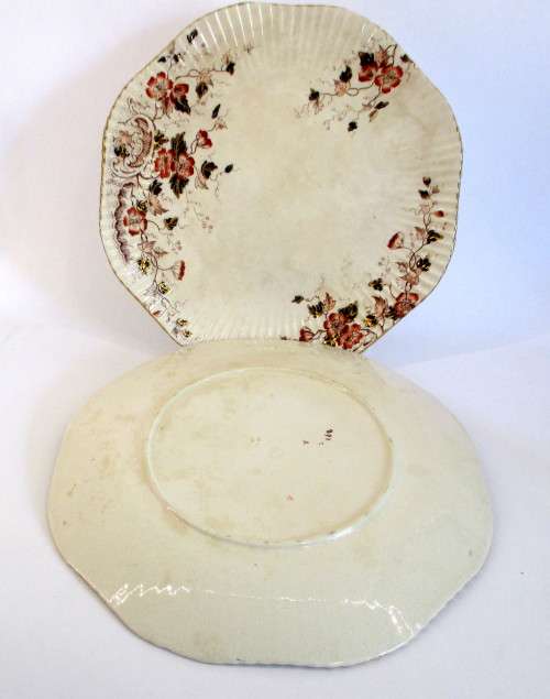 Two Lovely late Victorian Cake/Dinner plates, age related glace cracks to add more character.