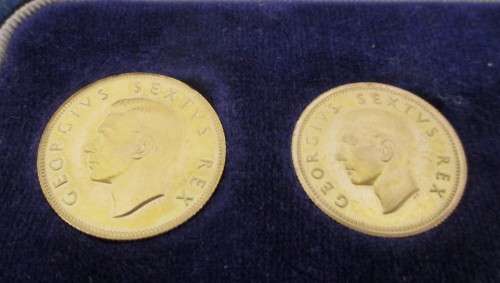 1952 Toned LONG Proof Set (with GOLD Pound and Half Pound) Union of South Africa in Original SAM box