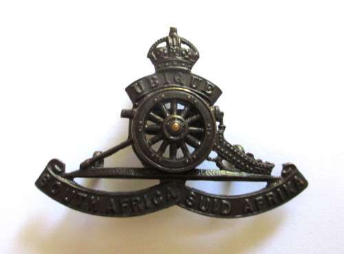 Commonwealth South Africa Artillery Cap Badge, Spinning Wheel