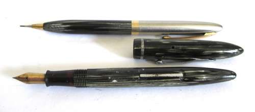 Antique/Vintage "W.A. SHEAFFER" 14K Gold Filled/Mother-of-Pearl Fountain Pen and Pencil.