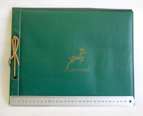 Vintage Large Photo/Scrapbook Album. Black Pages with Wax paper between. 33x25cm. Springbok Emblem.