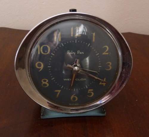 50/60s Vintage Retro Westclox Baby Ben Repeater Alarm Clock. Working. 9cm high.