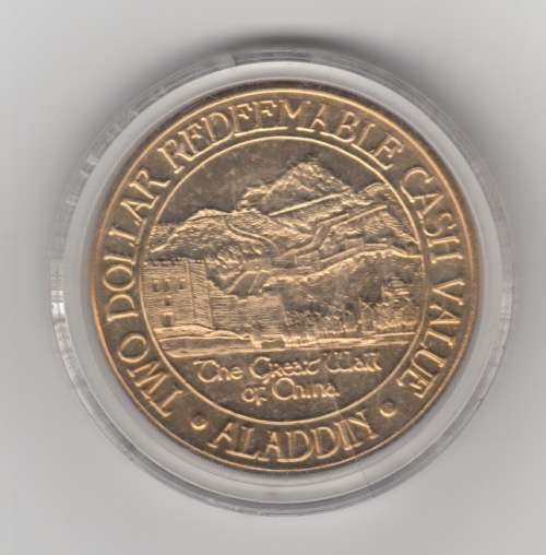 Two Dollar World 7 Wonders Aladdin Coin Token Las Vegas Casino. In Original sealed capsule.