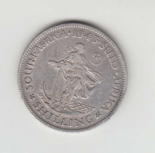 1943 SA Union Silver Shilling Coin