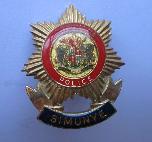 Kangwane Police Gilding Metal and Enamel Cap Badge