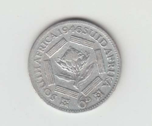 1946 South Africa Silver SixPence