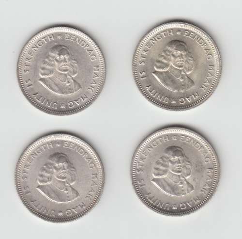 1961 to 1964 Full Set of Silver 5c Republic of SA