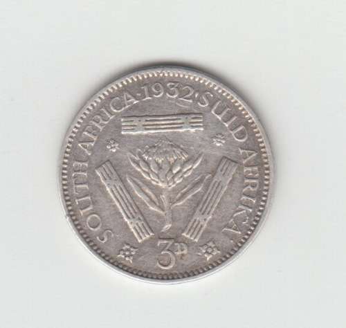 1932 SA Union Silver Three Pence