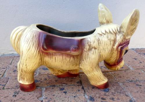 Large Vintage Ceramic Occupied Japan Donkey Planter.  So Cute. Dimension 32x19cm