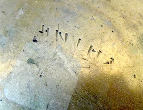 Vintage Large Hand Engraved Chinese Brass Bowl. Makers Mark. 33 x 5 cm