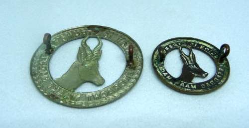 Set of two, WWI Vintage South African Cap Badge, UNION IS STRENGTH - EENDRACHT MAAKT MACHT