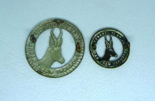 Set of two, WWI Vintage South African Cap Badge, UNION IS STRENGTH - EENDRACHT MAAKT MACHT