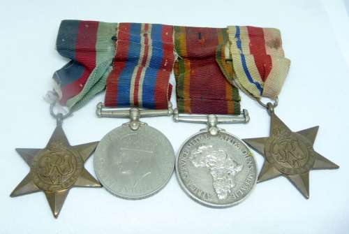 WWII Set of 4 Medals Awarded to C187864 M. Salie on clasp