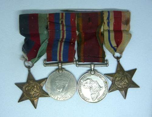 WWII Set of 4 Medals Awarded to C187864 M. Salie on clasp