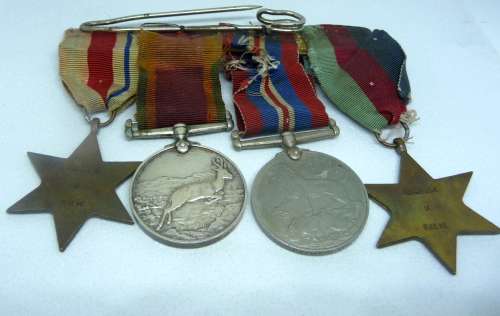 WWII Set of 4 Medals Awarded to C187864 M. Salie on clasp