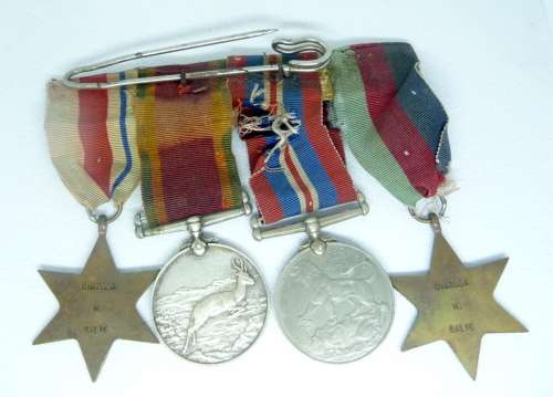 WWII Set of 4 Medals Awarded to C187864 M. Salie on clasp