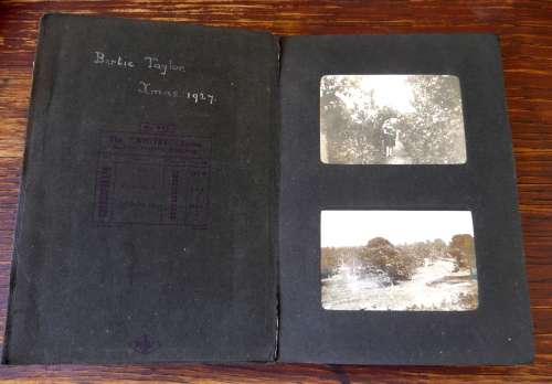 Antique Photo Album with few pictures in. 1927. 18cm x 13cm.
