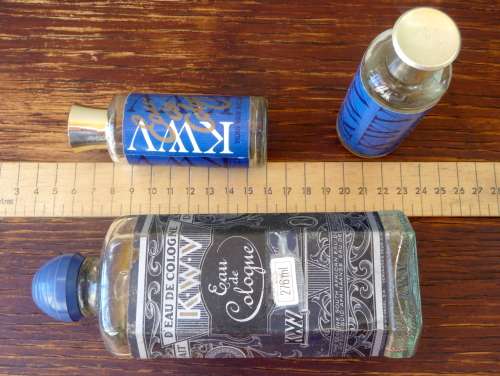 RARE Lot of three KWV parfume bottles. Still with original parfume. 1950`s.