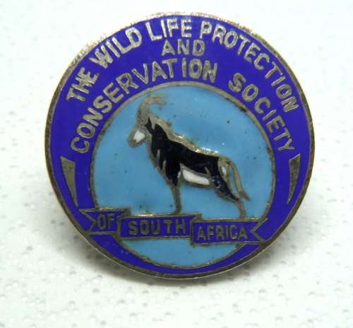 The Wildlife Protection and Conservation Society of South Africa button hole badge. Vintage