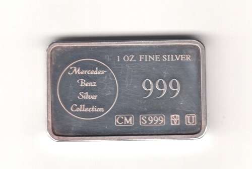 1 oz Fine Silver Mercedes Benz Silver Collection. 1929 460 Nurburg Saloon on reverse