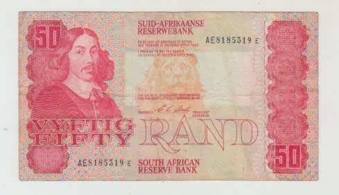 1990 South African Fifty Rand Note