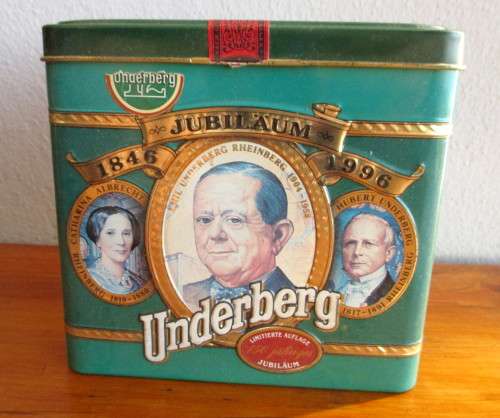 1991 Collectable Underberg Tin. 11x11x9cm.