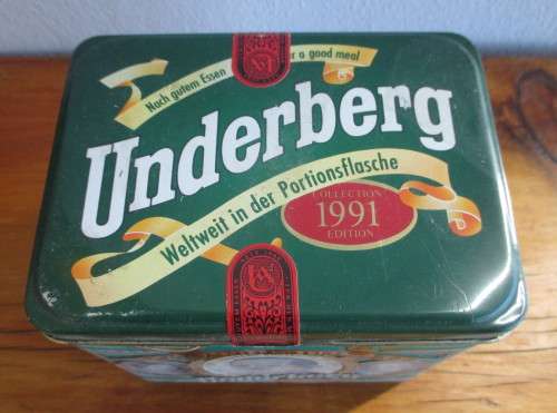 1991 Collectable Underberg Tin. 11x11x9cm.