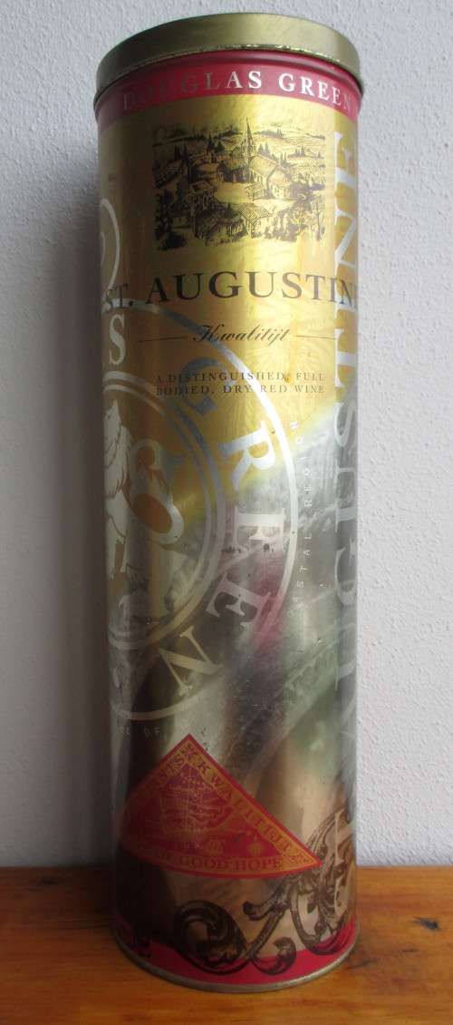 St Augustine Douglas Green Wine Bottle Tin 35 cm high