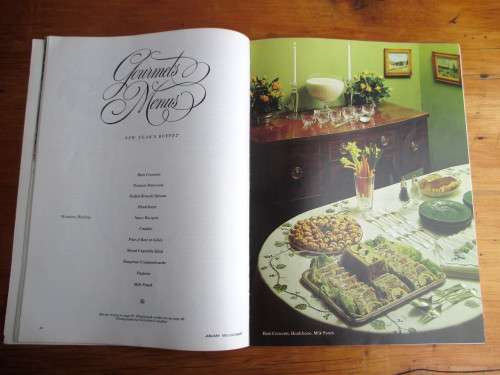 January 1975 Gourmet Magazine of Good Living. 84 pages. Photos and Recipies. Vintage.