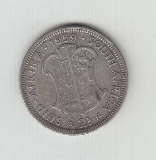 1959 South African Silver Two Shilling