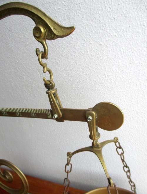 Large Brass Unigue Vintage Weight Scale. Decorative. Photos for Scale.