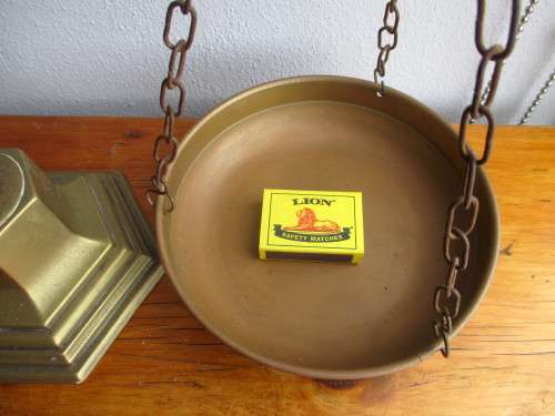Large Brass Unigue Vintage Weight Scale. Decorative. Photos for Scale.