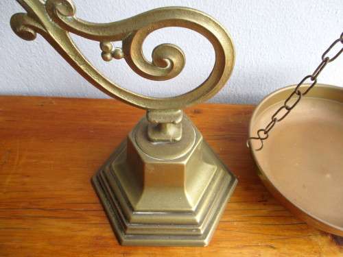 Large Brass Unigue Vintage Weight Scale. Decorative. Photos for Scale.