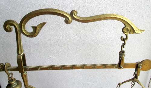 Large Brass Unigue Vintage Weight Scale. Decorative. Photos for Scale.