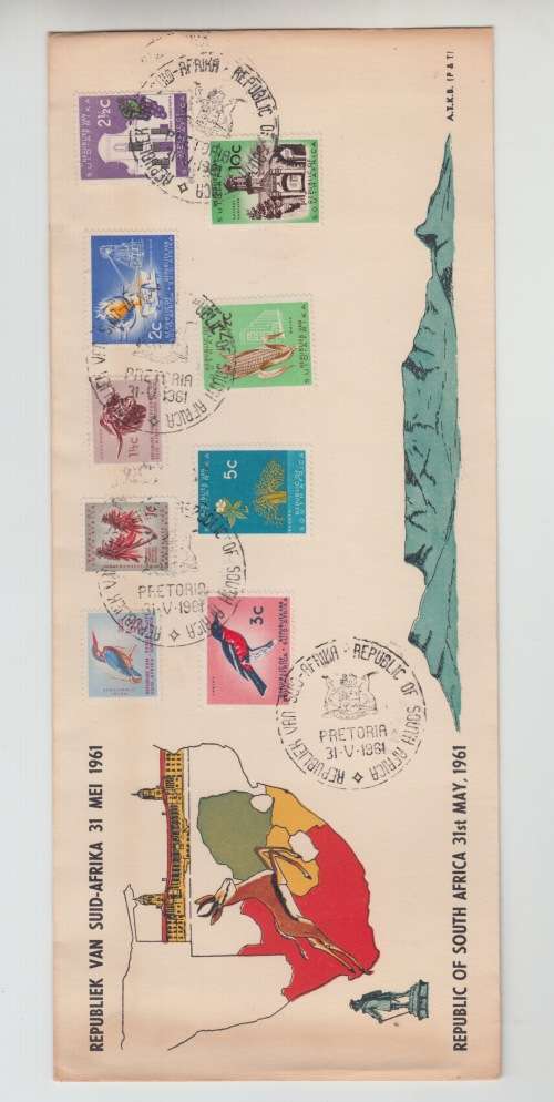 1961 FDC Republic of South Africa, Stamped, Mailed to Pretoria.