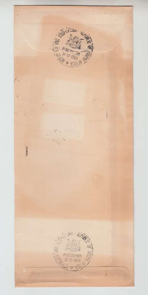 1961 FDC Republic of South Africa, Stamped, Mailed to Pretoria.