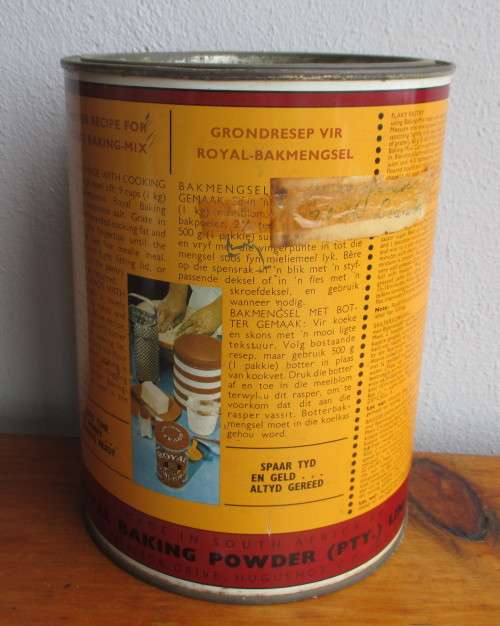 Large Vintage Poyal Baking Powder Tin. 18cm high. Decorative.
