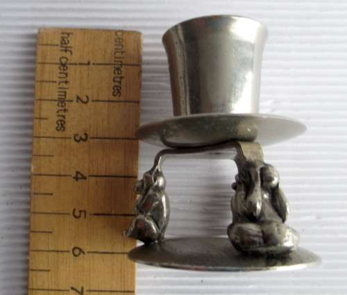 Vintage See No Evil Hear No Evil Speak No Evil Monkey Candle Holder