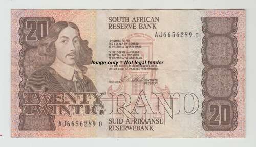 1990 South Africa Reserve Bank Twenty Note  - C L Stals