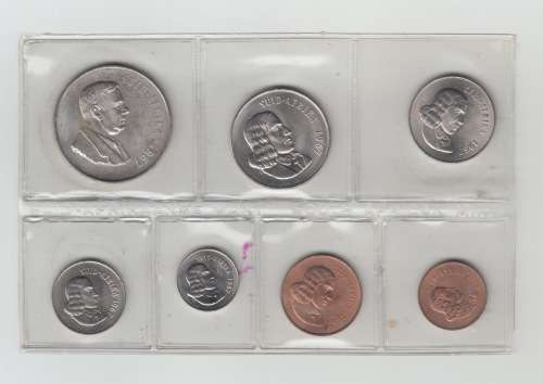 1967 South Africa Mint Proof Munt Set in Plastic Sleeve. Silver R1.