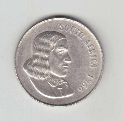 1966 Silver South African R1 Coin